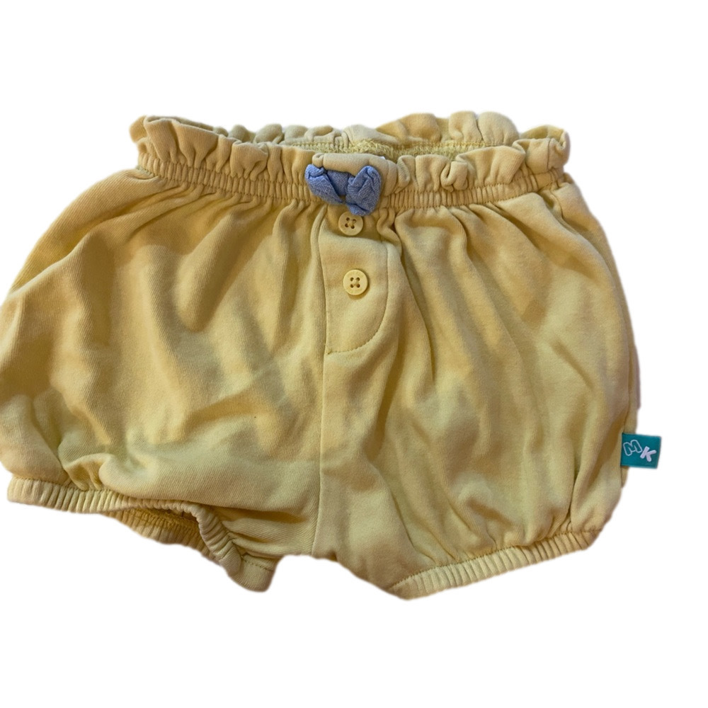miniKlub 100% cotton shorts 9-12 months baby yellow and blue